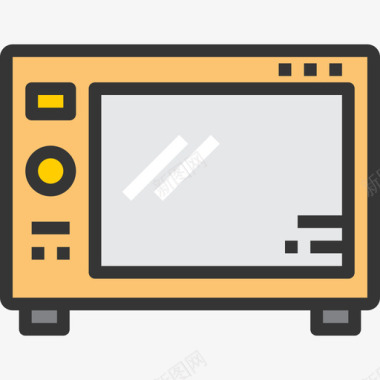 微波炉家用9线性颜色图标图标