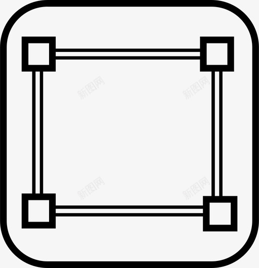 网格边界平面图图标svg_新图网 https://ixintu.com 基础 平面图 线 网格 边界