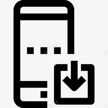 智能手机移动电话4线性图标图标