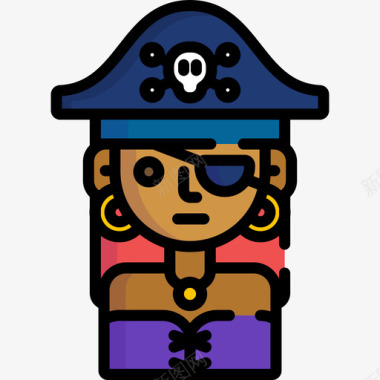 海盗阿凡达26线性颜色图标图标