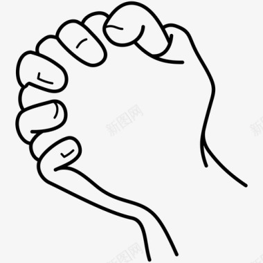 祈祷之手圣经手势图标图标