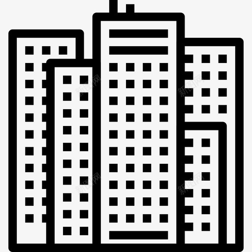 建筑城市元素建筑6线性图标svg_新图网 https://ixintu.com 城市元素建筑6 建筑 线性