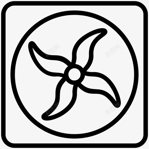 涡轮风扇曝气器航空发电机图标svg_新图网 https://ixintu.com 曝气器 汽车维修线图标 涡轮风扇 航空发电机 通风机 风力涡轮机