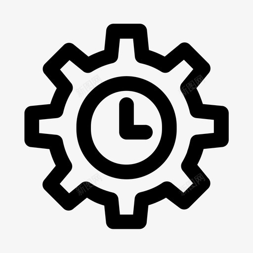 时间管理时钟生产力图标svg_新图网 https://ixintu.com 启动线 工作 时钟 时间管理 生产力
