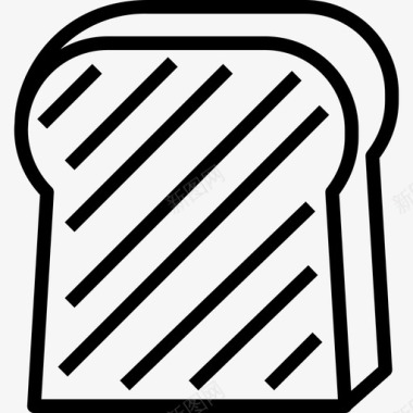 烤面包食品和饮料4份直系图标图标