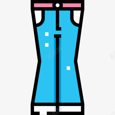 牛仔裤冬装2线性颜色图标图标