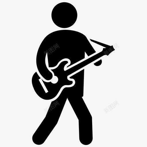 吉他手音乐播放器音乐家图标svg_新图网 https://ixintu.com 吉他手 音乐家 音乐家人类字形图标 音乐播放器
