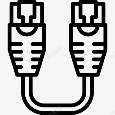 以太网连接器电缆2线性图标图标