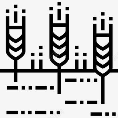 谷物5号村直线型图标图标
