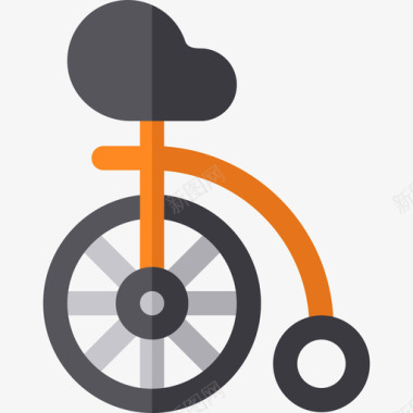 独轮车10号自行车平车图标图标