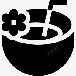 热带型椰子饮料热带2填充型图标高清图片