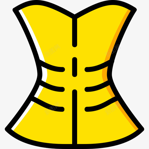 紧身胸衣女装3黄色图标svg_新图网 https://ixintu.com 女装3 紧身胸衣 黄色