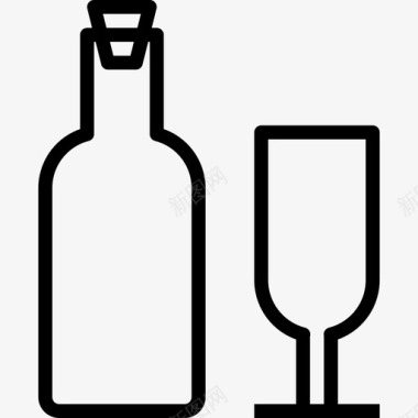 瓶子饮料9线性图标图标