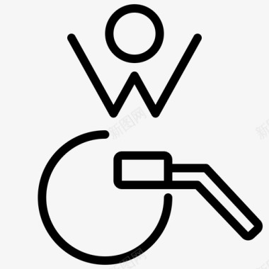 女性无障碍椅子卫生间图标图标