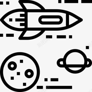 宇宙飞船天文学6号直线图标图标