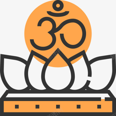 印度教精神黄影图标图标