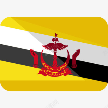 文莱国旗6平坦图标图标
