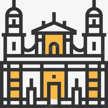 波哥大教堂地标11黄影图标图标