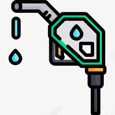 加油站未来技术9线条色彩图标图标