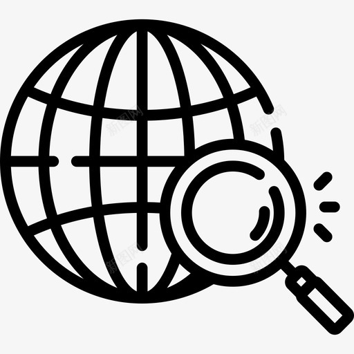 搜索全球物流4线性图标svg_新图网 https://ixintu.com 全球物流4 搜索 线性