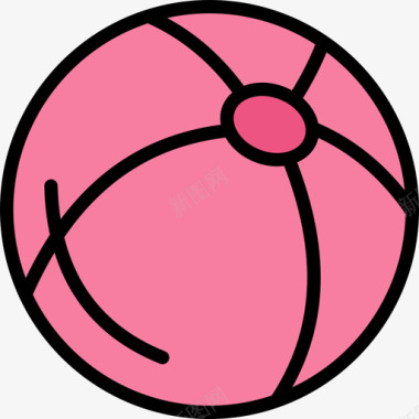 沙滩球55岁宝宝线性颜色图标图标