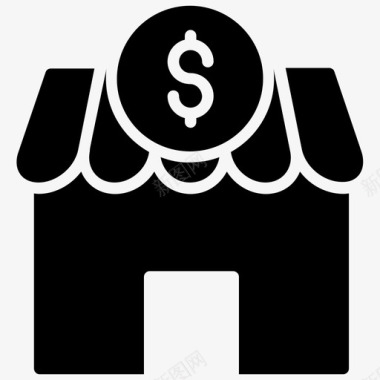 商店售货亭市场图标图标
