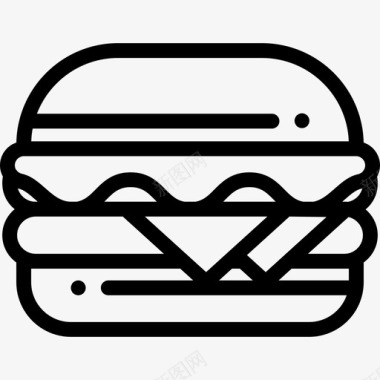 汉堡快餐33直系图标图标