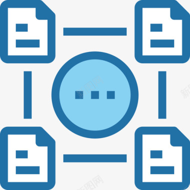 网络网络和数据库4蓝色图标图标