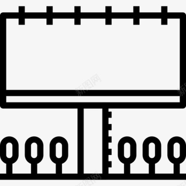 广告牌城市元素建筑6线性图标图标