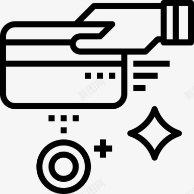 信用卡电子商务34直系图标图标