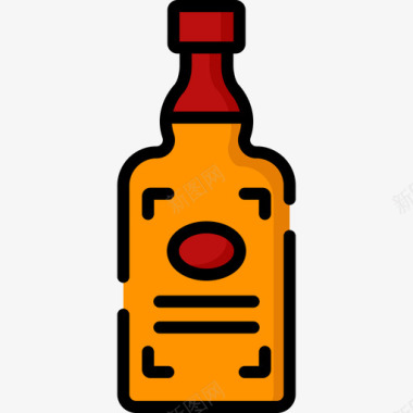 烈酒20号酒吧线性颜色图标图标