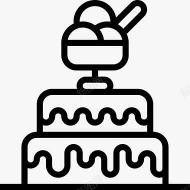 蛋糕餐厅服务直系图标图标