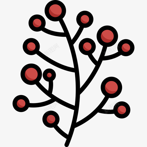 浆果冬季自然10线形颜色图标svg_新图网 https://ixintu.com 冬季自然10 浆果 线形颜色