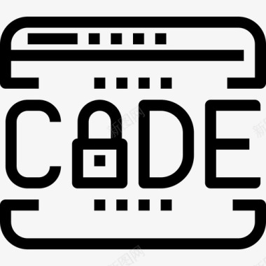 代码编码和编程线性图标图标