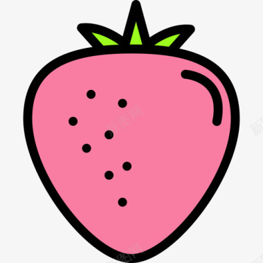 草莓食品87线形颜色图标图标