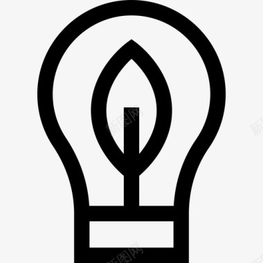 灯泡可再生能源13线性图标图标