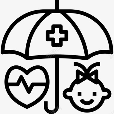 保险婴儿健康2直系图标图标