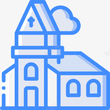 教堂城市31蓝色图标图标