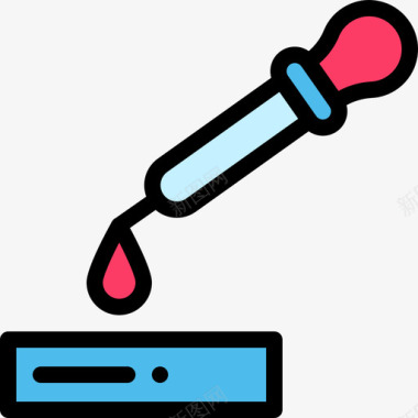 血液测试科学测试2线性颜色图标图标