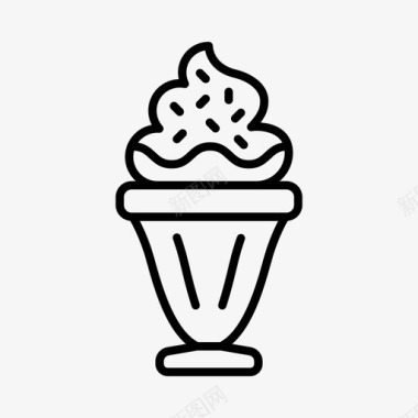 冰淇淋圣代烹饪餐饮图标图标