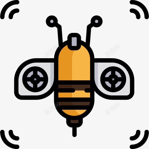 蜜蜂未来科技9线色图标svg_新图网 https://ixintu.com 未来科技9 线色 蜜蜂