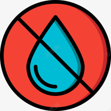 无水健康安全线颜色图标图标