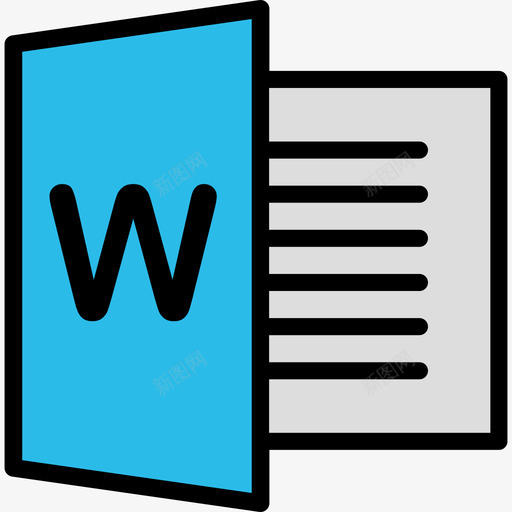 Word办公文具4线颜色图标svg_新图网 https://ixintu.com Word 办公文具4 线颜色