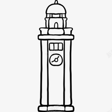 钟楼世界纪念碑2黑色图标图标
