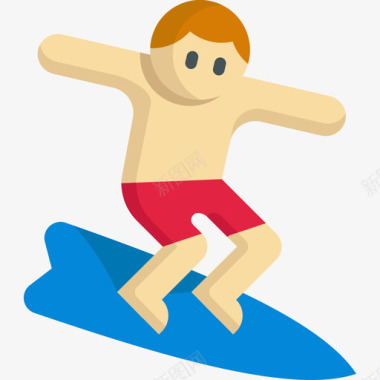冲浪运动62平坦图标图标