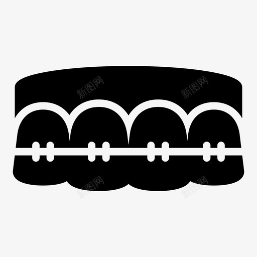 牙套牙齿健康图标svg_新图网 https://ixintu.com 健康 牙医 牙套 牙齿