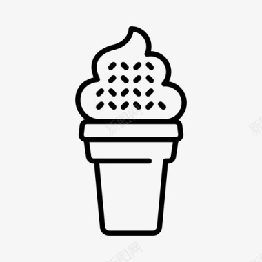 冰淇淋筒糖果甜点图标图标