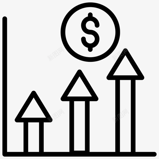增长图业务分析业务利润图标svg_新图网 https://ixintu.com 业务分析 业务利润 储蓄和投资线图标 增加 增长图 财务分析