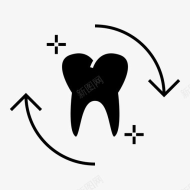 牙齿刷新修复图标图标