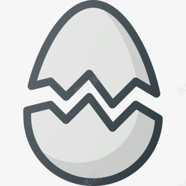 鸡蛋破碎线形颜色图标图标